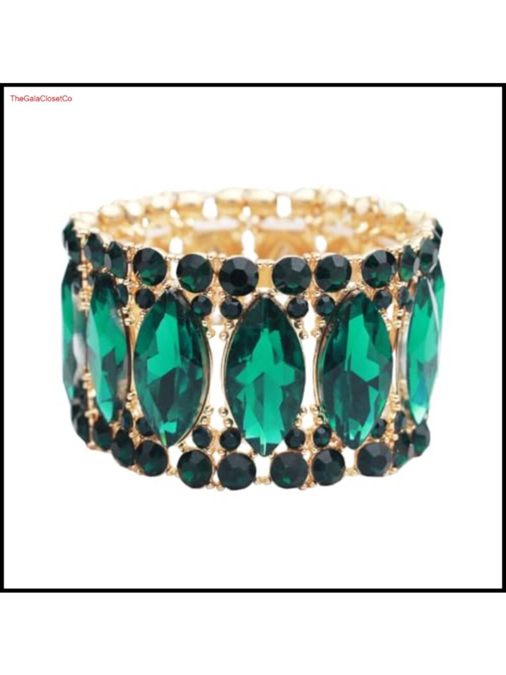 Crystal Double Row Leaf Stretch Bangle Bracelet Bridal Wedding Jewelry